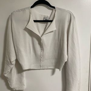 UO RIBBED CROPPED PULLOVER